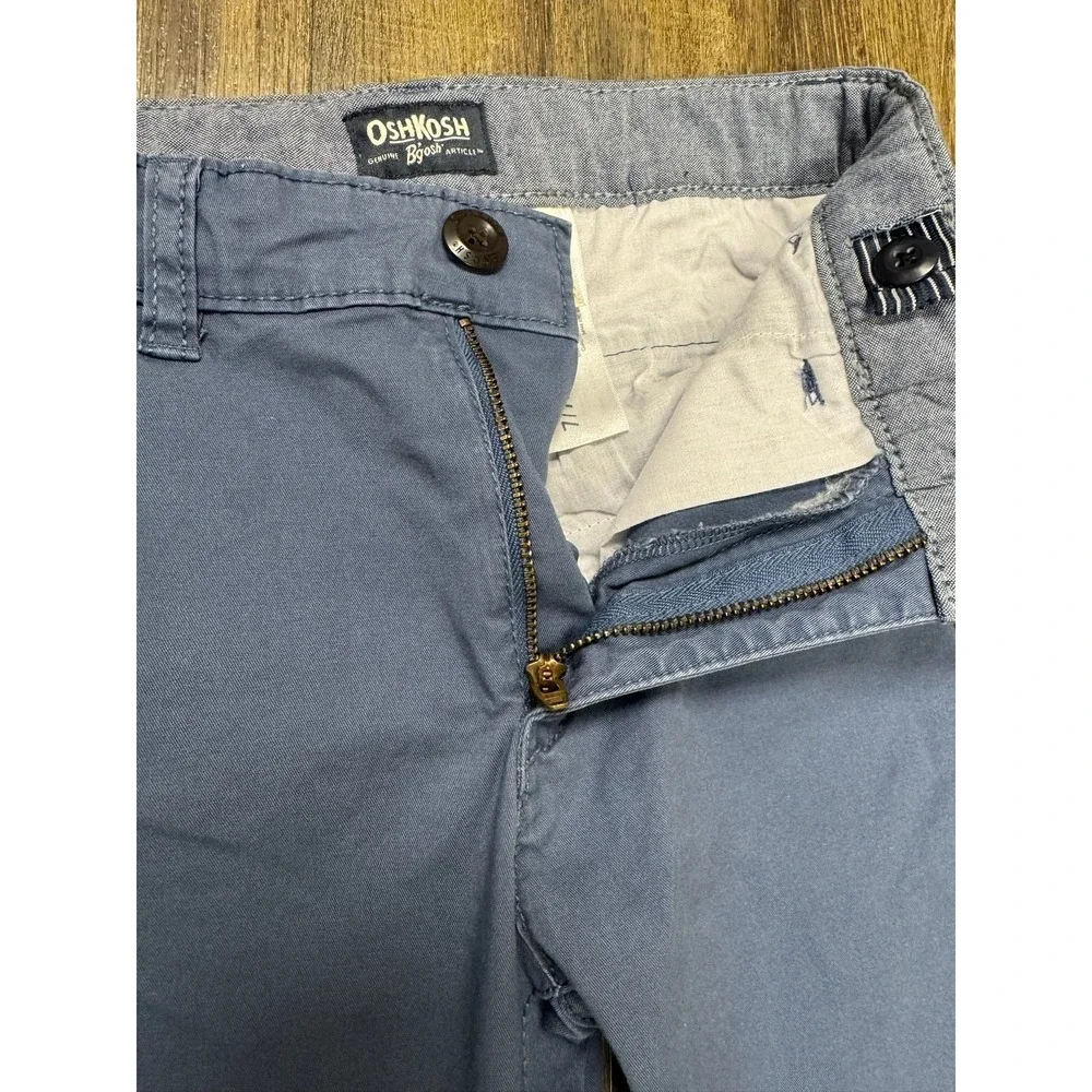 OshKosh‎ B'gosh Pants Size 7 Unisex Blue Chinos with Elastic Waist Cotton Blend